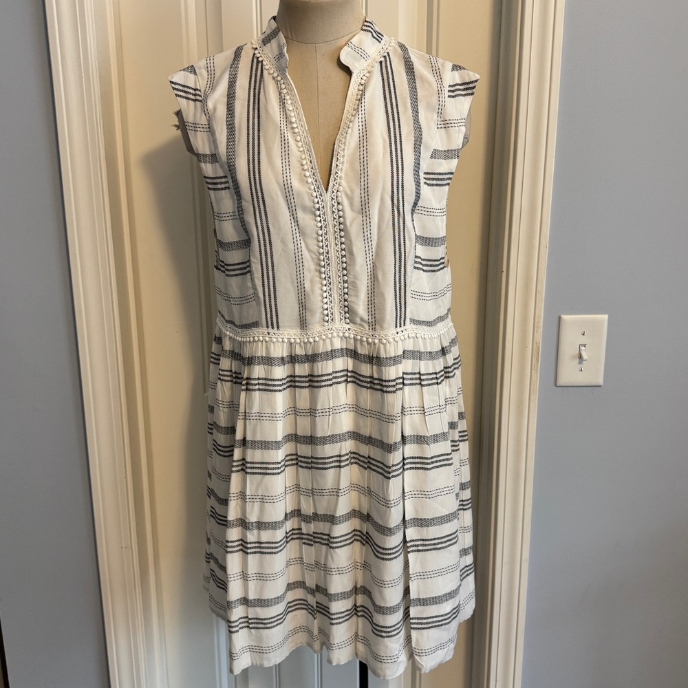 Vineyard Vines Small Mini Pom Striped Mini Coverup Dress ~ Beach Nautical Preppy